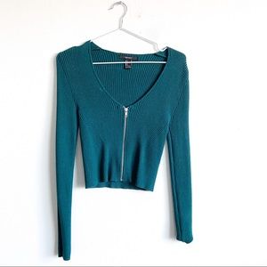 FOREVER 21 ZIPPERED BLOUSE